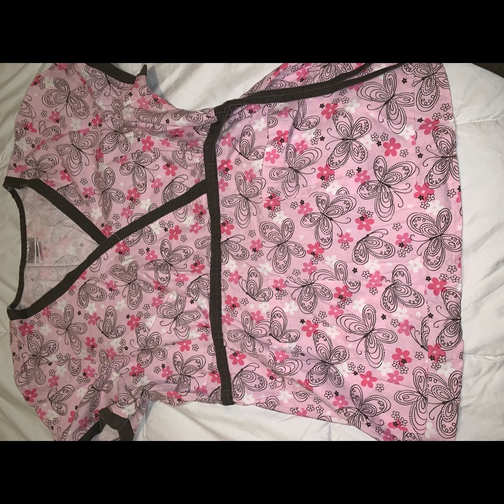 Mock wrap scrub top size Large